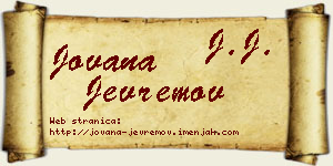 Jovana Jevremov vizit kartica